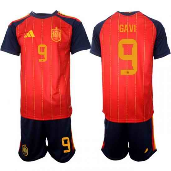 Spain 2026 FIFA World Cup Soccer Jersey Red #9 GAVI